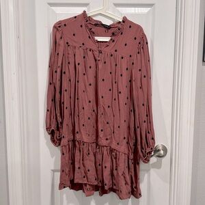 Zara Blush Polka Dot Dress